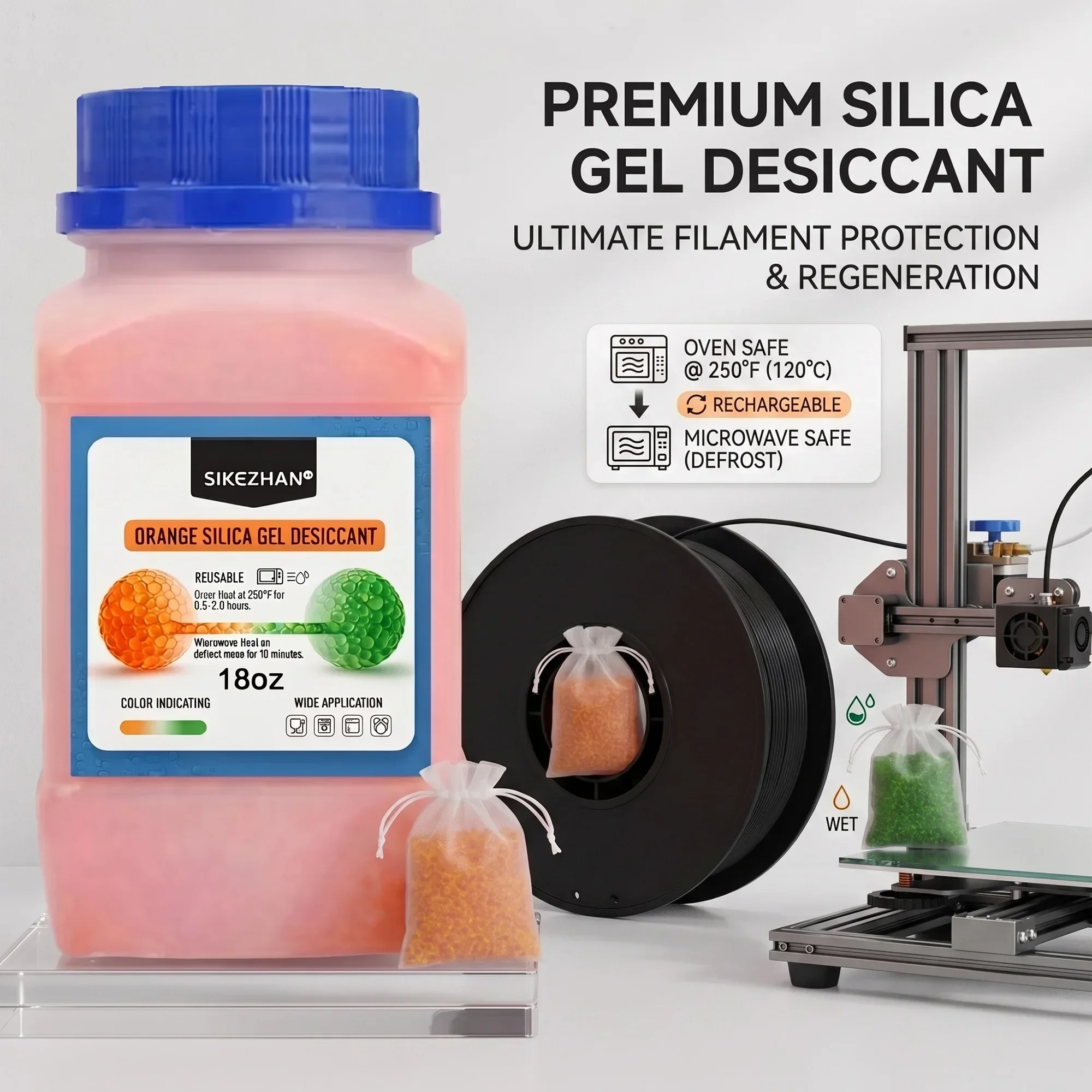 Enclosure 3D Printer - 3D 프린터 필라멘트 건조제 오렌지 실리카겔
