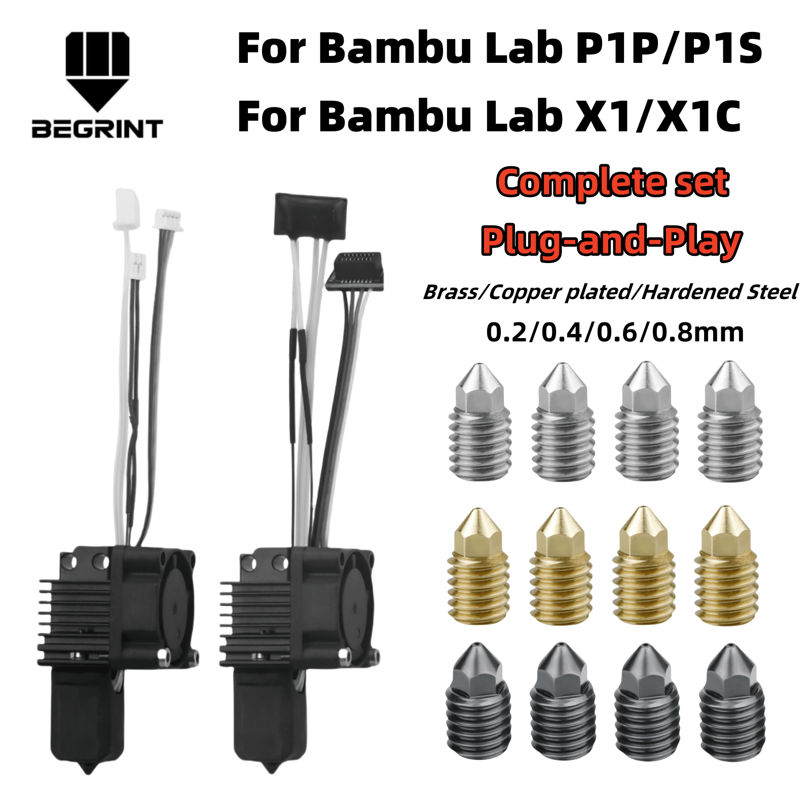 Hotend 0.4Mm - Bambu Lab X1C P1P P1S용 완벽한
