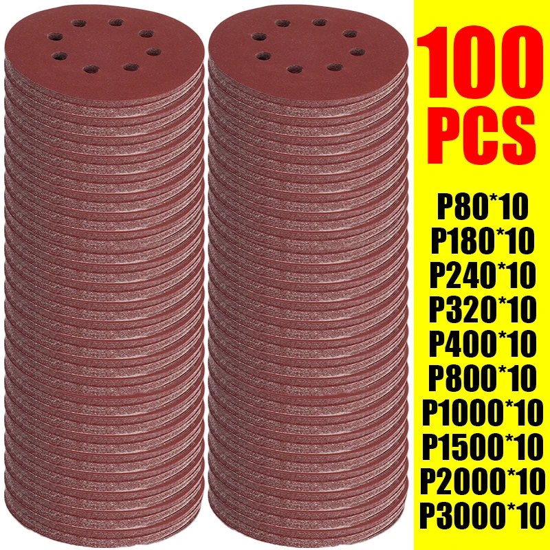 100PCS 샌딩 디스크 8홀 후크 및 루프 접착식 사 - Extruder 리뷰 및 가격