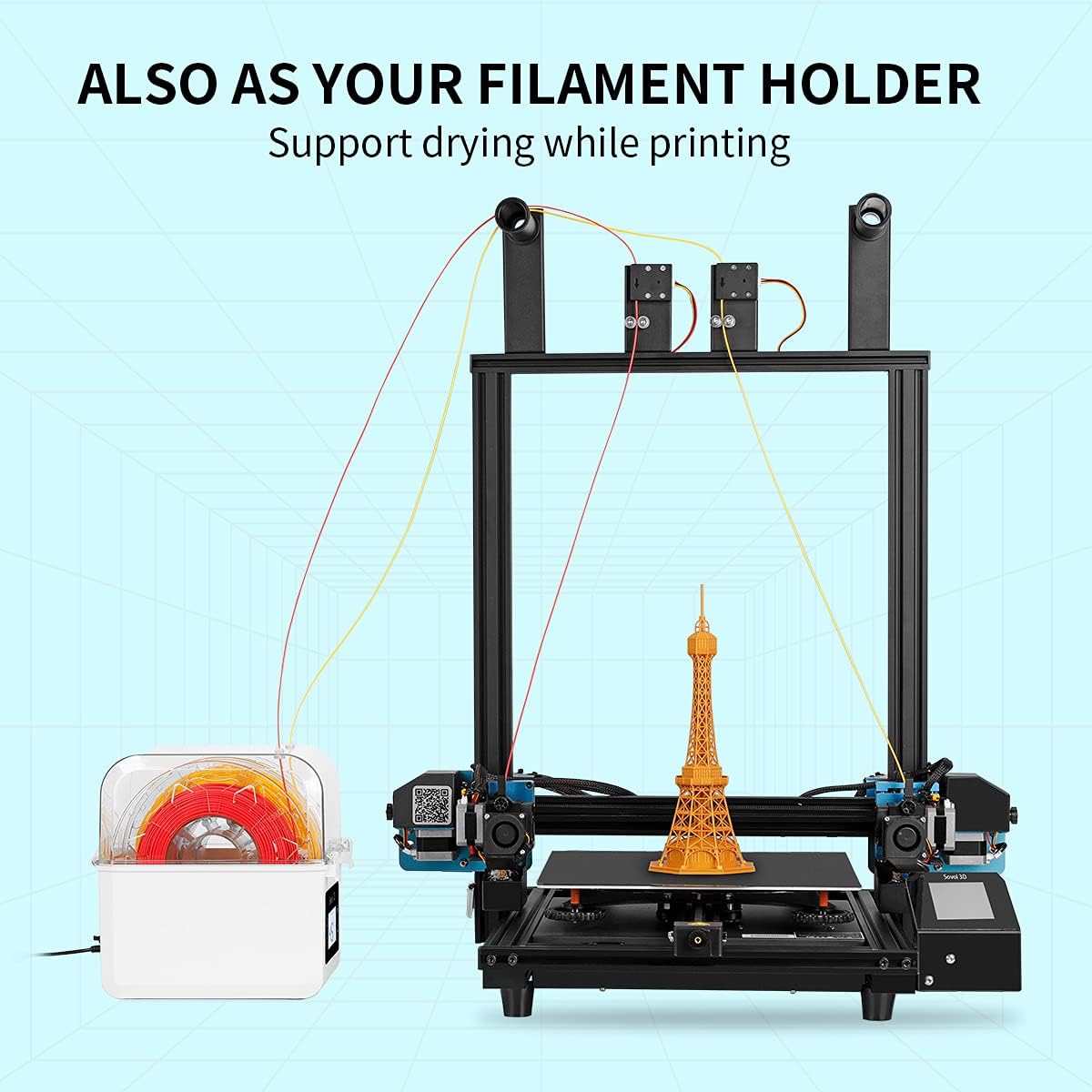 Sovol 필라멘트 건조기 2023, SH01 필라멘트 - Enclosure 3D Printer 리뷰 및 가격