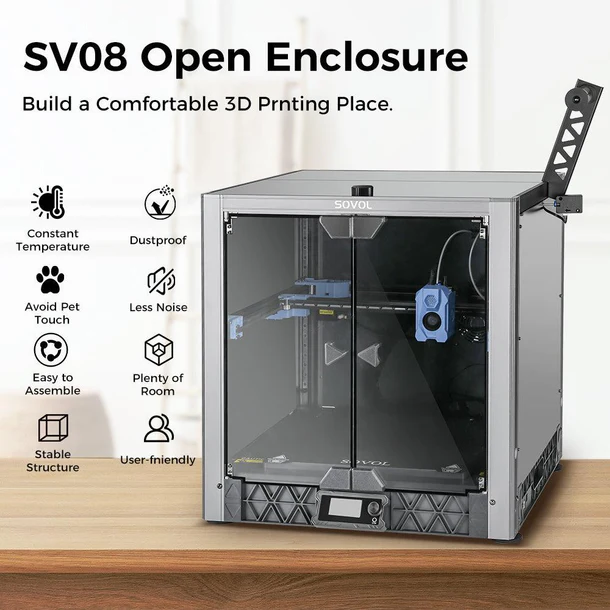 소볼 신제품 3D 프린터 SV08 금속 및 실리콘 보라 - Enclosure 3D Printer 리뷰 및 가격